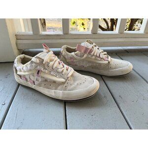 Vans Old Skool Cap Deconstructed Shoes Cream Pink Shoes